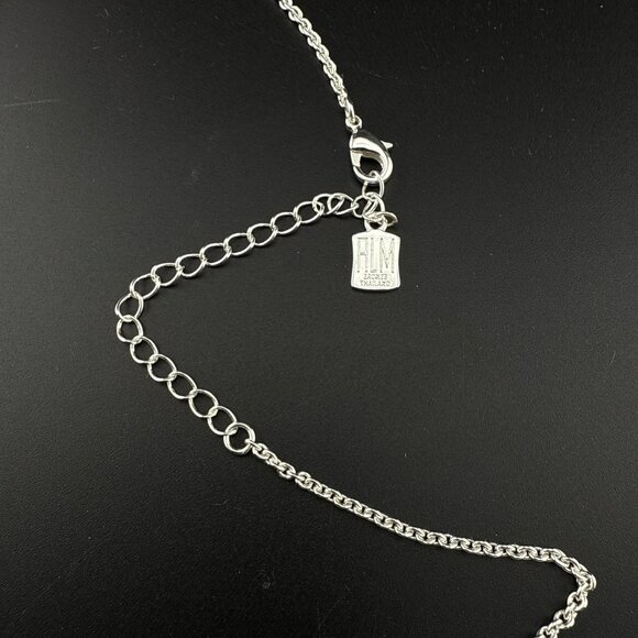 Robert Lee Morris RLM Necklace Modernist White Bronze Oval Pendant Bold QVC - Picture 7 of 11